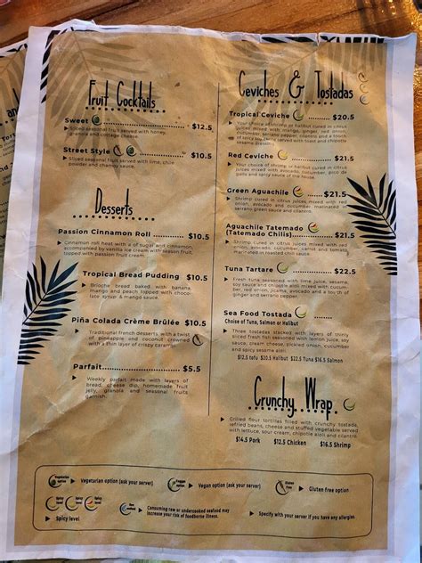 Palmeira tropical fusion menu  Top 10 Best Lasagna in Anchorage, AK 99502 - November 2023 - Yelp - Saverio's Pizzeria, Little Italy Restaurante, Fiori D'Italia, Sorrento's Restaurant, Luigi's Pizza, Pizza Olympia, Lalo's Pizza Take Out, Palmeira Tropical Fusion, 49th State Brewing - Anchorage, Milano's Pizza PALMEIRA TROPICAL FUSION LLC is an Alaska Limited-Liability Company filed on April 19, 2022